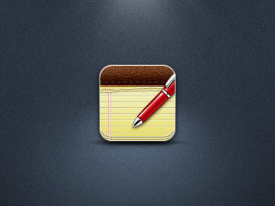 Notes apple icon ios iphone notes pen red redesign retina yellow