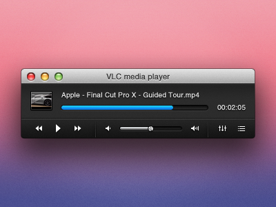 VLC X Controller app black concept controller lion mac movie player redesign theme ui vlc