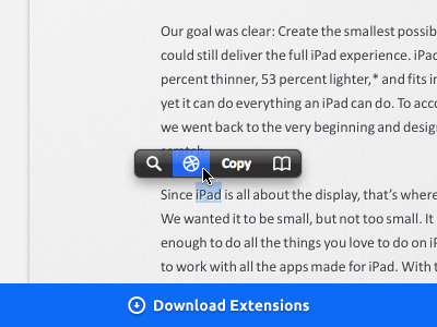 Search Dribbble shots. — PopClip Extensions