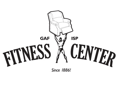 Fitness Center Logo center chair fitness fitness center gaf gym isp logo weight lifter weight lifting weights