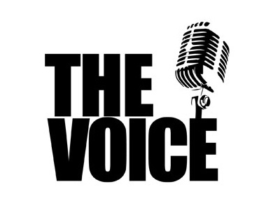 The Voice Logo black black white branding logo microphone white