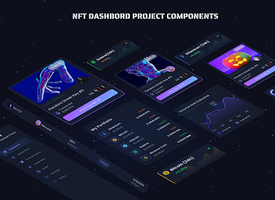 NFT DASHBOARD PROJECT COMPONENTS adobe xd crypto dashboard ui cryptocurrency dashboard ui dashboard design dashboard ui figma nft dashboard ui nft web ui ui uiux web design ui website ui design