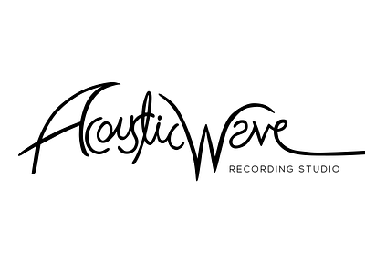 Acoustic Wave Logo acoustic black flowing guitar handdrawn lettering logo music studio wave