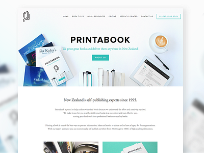 Printabook Website author book books branding identity new zealand publishing web website
