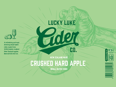 Lucky Luke Cider Label alcohol brand branding cider label liquor logo new zealand packaging retro vintage
