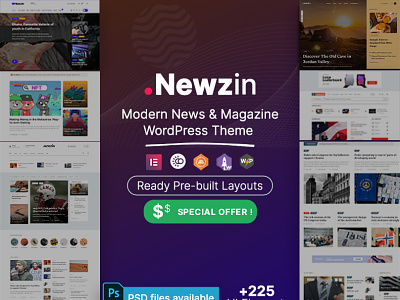 Newzin - WordPress Newspaper & Magazine Theme elementor magazine news wordpress