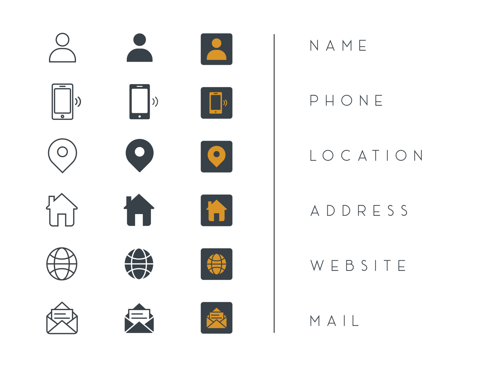 Business Card Icons by Koolahari on Dribbble