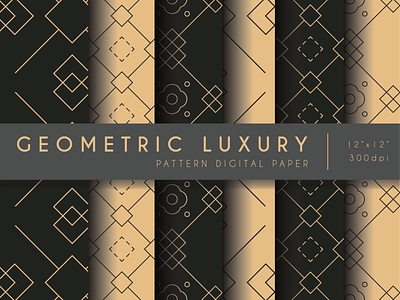 Geometric Luxury Pattern design digital paper geometric scrap book paper