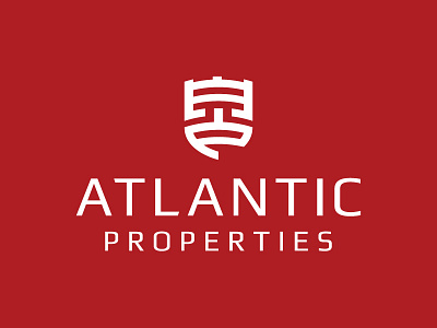 Atlantic Properties logo concept commercial real estate crest interlocking logo real estate shield