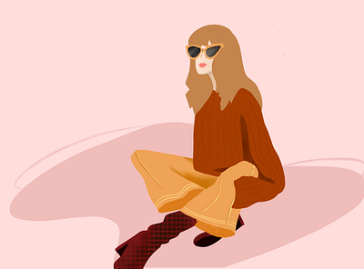 Girl with Glasses design flat illustration ui vector