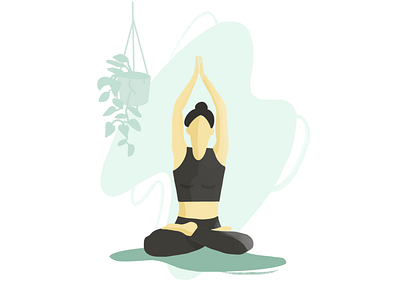 Yoga 1 flat illustration ui vector yoga yoga mat yoga pose