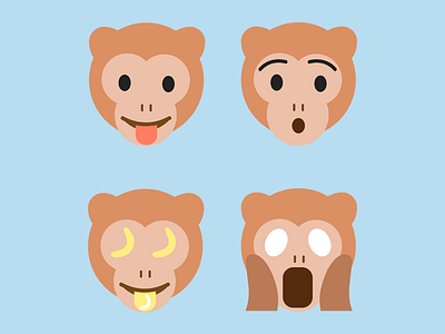 Monkmoji Set custom emoji emoji emoji set icon set monkey monkey emoji