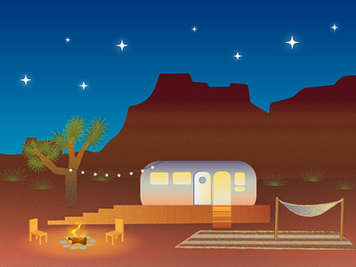 Desert Camp adobe illustrator airbnb design illustration mobile travel vector art
