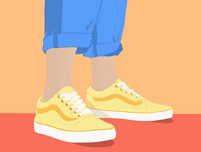 Stepping into Sunshine colorful design graphic design illustration shoes vans