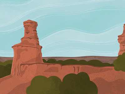 Lighthouse colorful design graphic design hiking illustration outdoors palo duro canyon