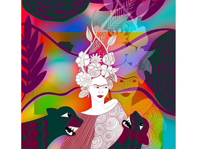 Frida design draw illustration logo vector эскиз