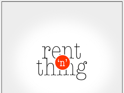 rent n thing logo cheap easy flat grey logo red rent typography