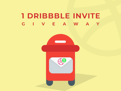 1 Dribbble Invite Giveaway draft dribbble freebie giveaway icon invite lucky photoshop post postbox psd