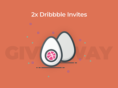 Dribble Invite 2d adobe flat giveaway graphics icon illustration invitation invite vector