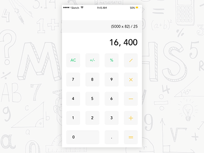 Calculator white app apple calculator design illustration ios mobile number uplabs