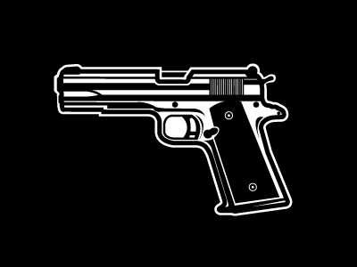 9mm Noir 9mm black gun handgun illustartion noir white