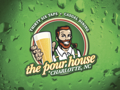 Pour House Logo bar beer circle drinks green irish logo