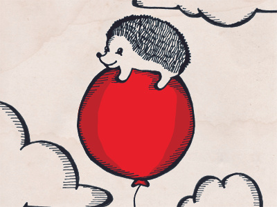 Balloon Hedgehog balloon balloon art childrens art childrens book illustrations hedgehog hedgehog art illustration pen and ink red balloon