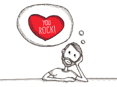 You Rock card design cards doodle illustration note card pen and ink thank you thank you note