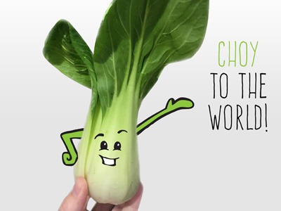 Bok Choy To The World bok choy food art illustration pen and ink photo background