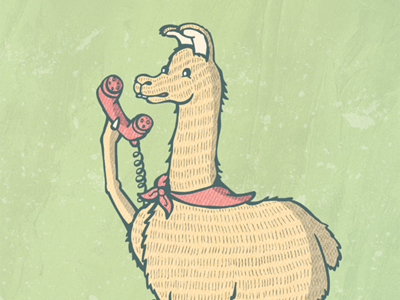 Yo Llama! animal art childrens art illustration llama pen and ink phone