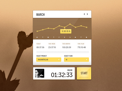 Tracker Interface clean clock in desktop interface magneticlab minimalistic statistic time tracker ui user user interface