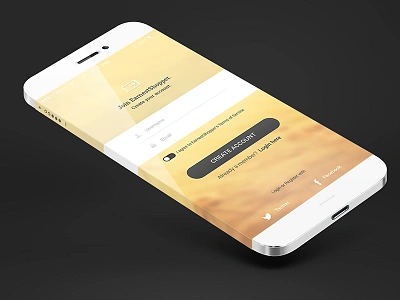 Login Iphone6 Screen clean flat login magneticlab minimal mobile sign up web design