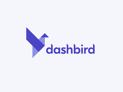 Dashbird logo bird branding clean dashboard logo minimal origami purple