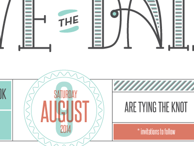 Save the Date green hand lettering invitations typography wedding wip