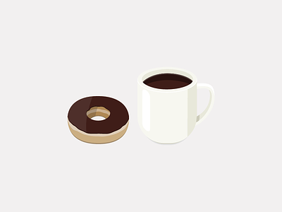Essential Morning Items coffee donut icons mornings vector