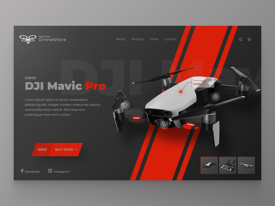 DroneStore - Landing Page Web Design design drone typography ui ux web