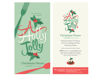 A Holly Jolly Christmas Dinner invitations