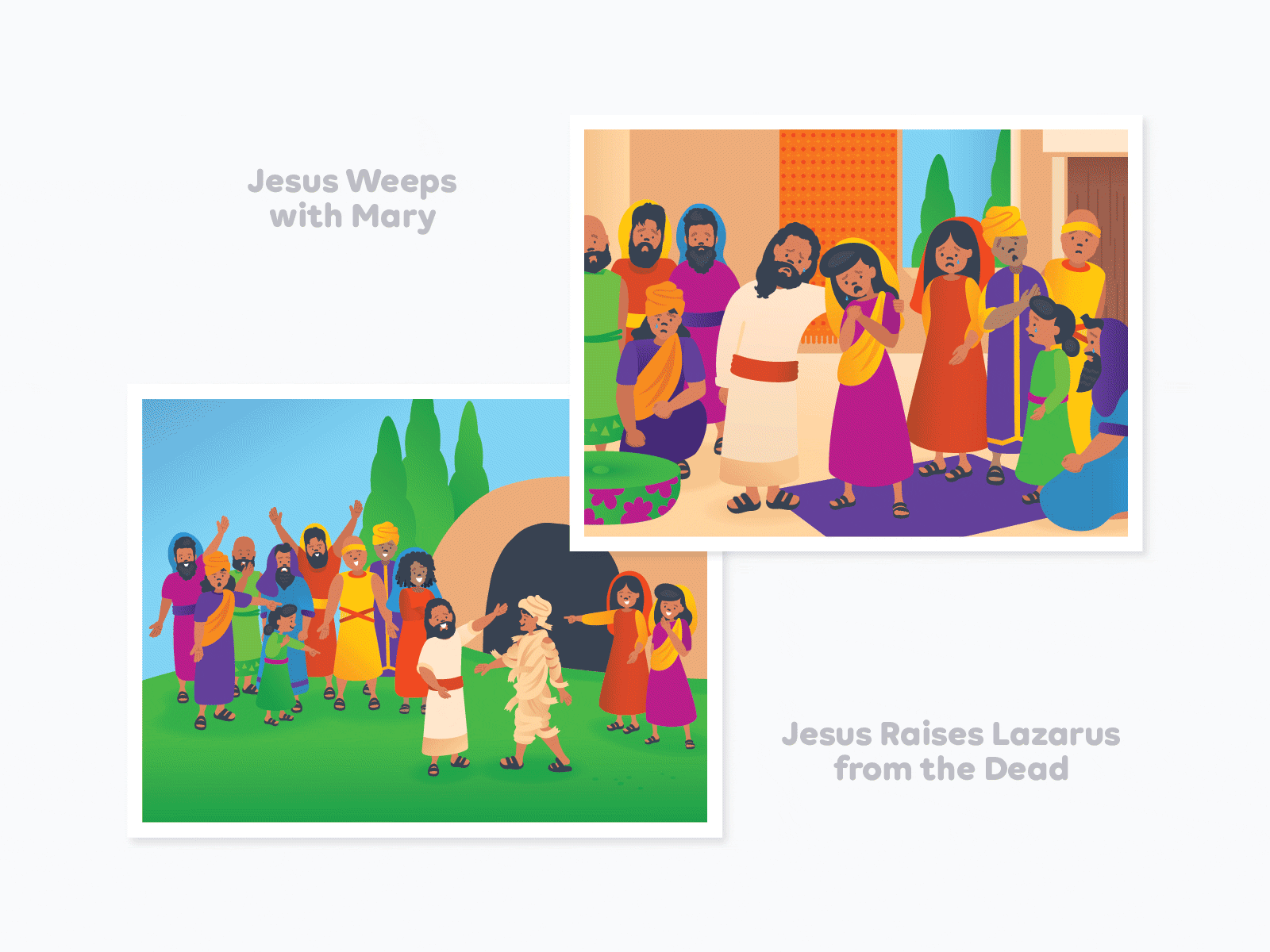 Jesus Raises Lazarus bible compassion kids preschool