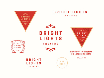 Bright Lights Theatre logo red curtain theater design threatre