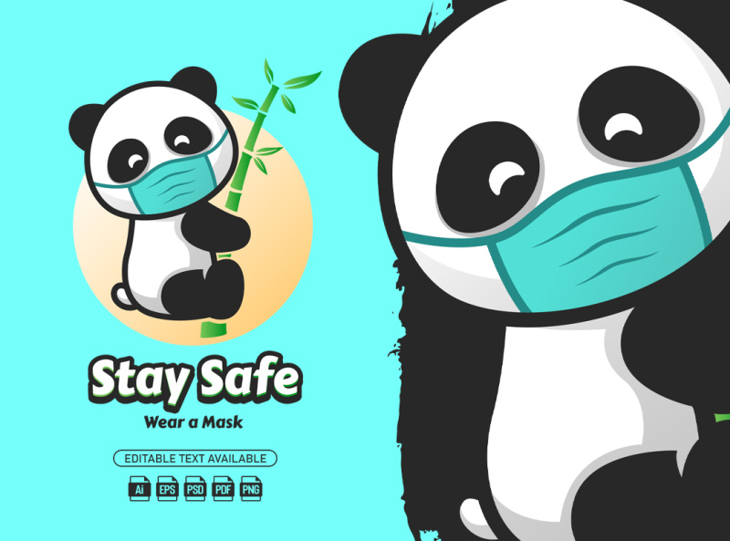 Stay Safe Panda Mascot Logo by Mikhael Kaunang on Dribbble