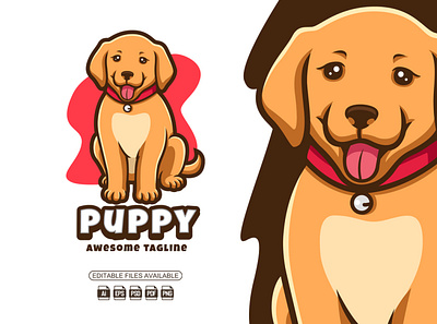 Puppy || Mascot Logo branding cartoon cartoon logo design dog graphic design illustration logo mascot mascot logo pet pet shop puppy