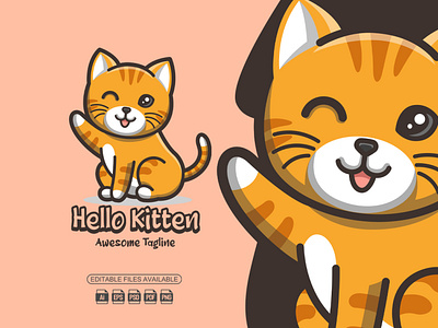 Hello Kitten || Mascot Logo