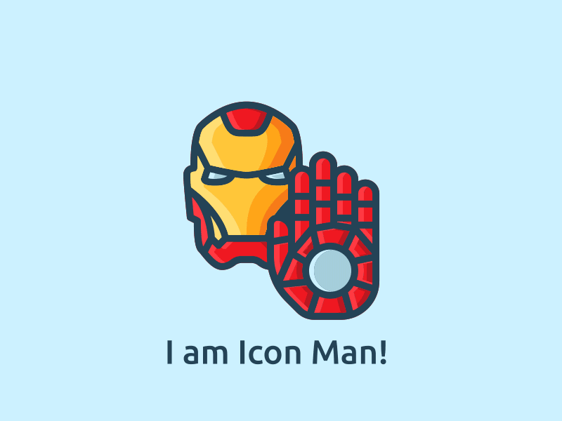 I am Icon Man animation design icon iron iron man line man