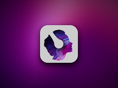 Music App Icon app application girl headset icon lady listen music