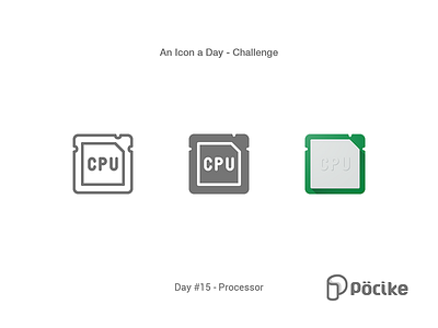 Icon Challenge Day 15 Processor cpu flat icon line material processor solid stroke technology
