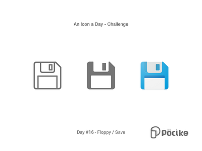 Icon Challenge Day 16 Floppy / Save disc flat floppy icon line material processor save solid stroke