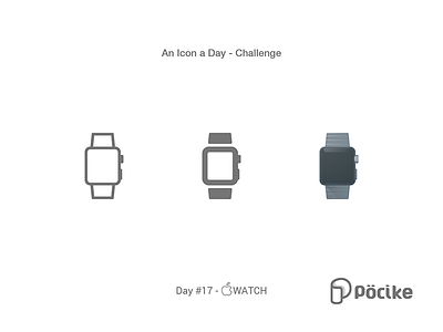 Icon Challenge Day 17 Apple Watch apple flat glyph icon iwatch line material solid stroke watch