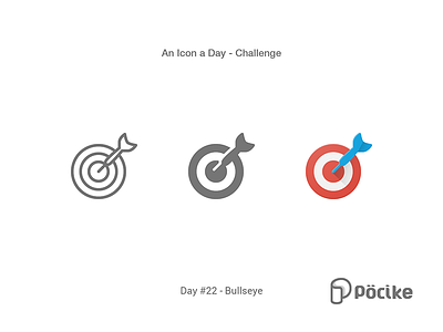 Icon Challenge Day 22 Bullseye Target bullseye dart flat glyph icon line material shot solid stroke target