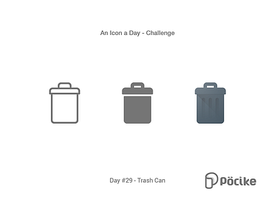 Icon Challenge Day 29 Trash Can bin can delete flat glyph icon line material recicle solid trash