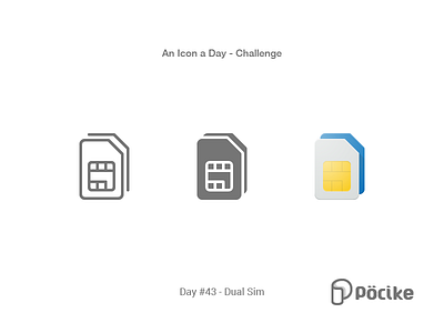 Icon Challenge Day 43 Dual Sim flat glyph icon line material solid sim dual dual sim phone